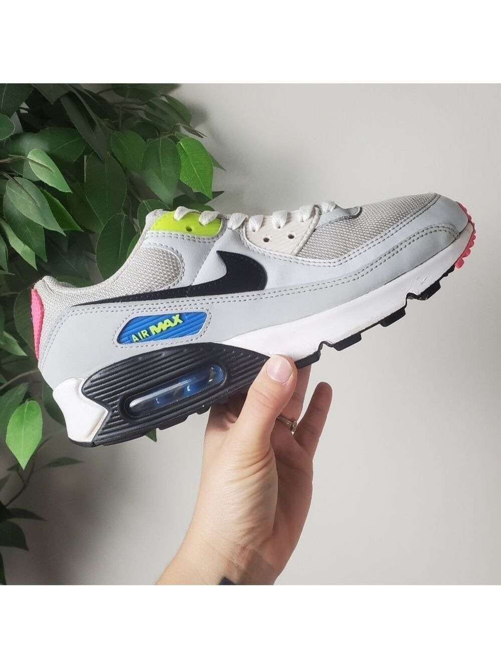 Nike Air Max 90 Grey Neon Platinum Men's Size 8